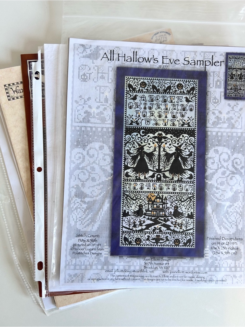 Lot of 6 counted cross stitch patterns - fall